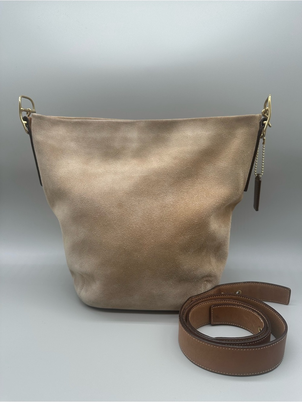 Coach Legacy Tan Suede Bucket
